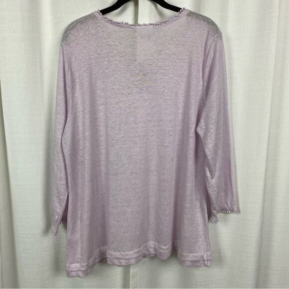 J.Jill Love Linen Pale Orchid Linen Sweater Sz.L NWT - Picture 8 of 11